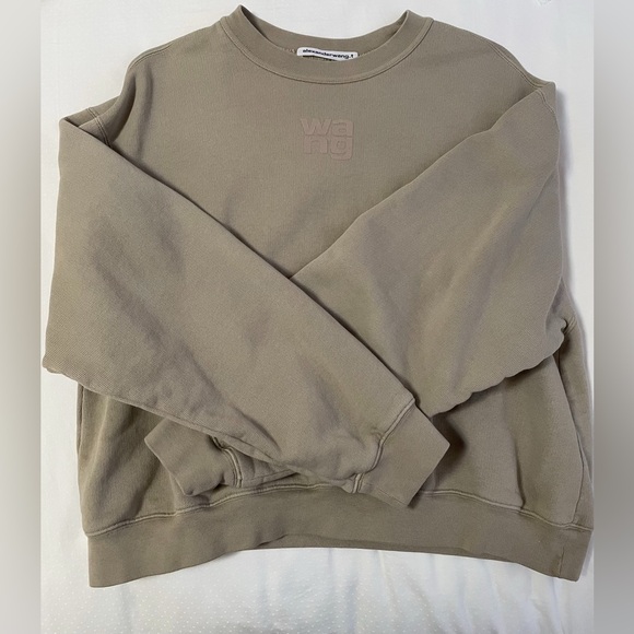 alexanderwang.t structured terry crewneck sweatshirt w/ puff paint - Picture 3 of 10